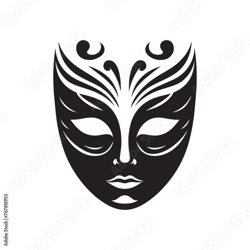 Theatrical Masks Icon Sheet Silhouette Vector  Dramatic and Expressive Theater Symbol Collection vector stock.