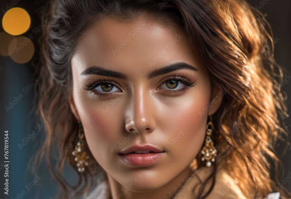 A Portrait Of Breathtakingly Gorgeous, Exotic, Beautiful Woman.
A Portrait Of Breathtakingly Gorgeous, Exotic, Beautiful Woman.