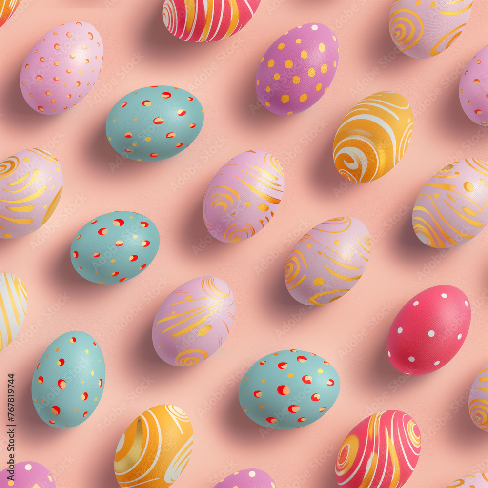Festive Easter Egg Seamless Pattern