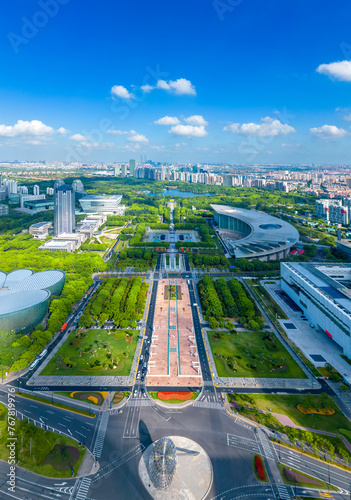 Urban environment of Century Plaza, Pudong New Area, Shanghai, China #767819976