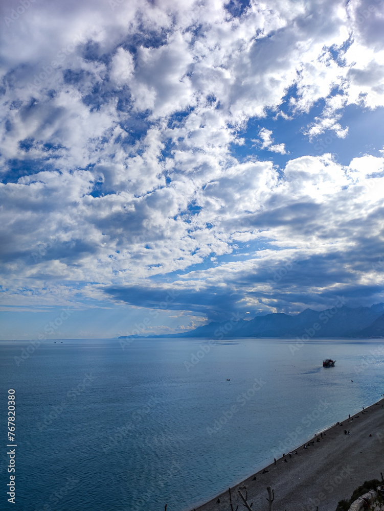 clouds over the sea, konyaalti beach, antalya,turkey 
