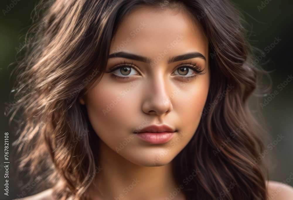 Fototapeta premium A Portrait Of Breathtakingly Gorgeous, Exotic, Beautiful Woman. 