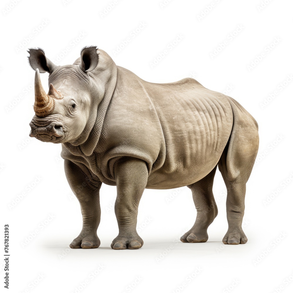 Obraz premium Photo of rhinoceros isolated on white background