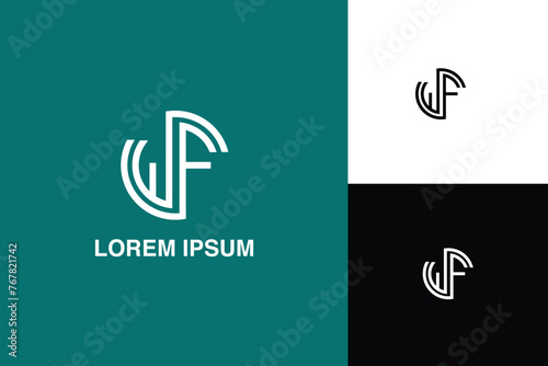 WF, FW, W, F, Abstract Letters Logo monogram	
