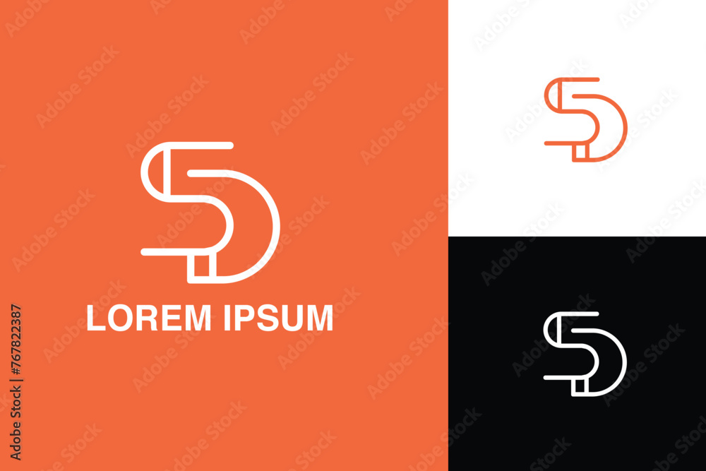 SD, DS, S, D, Abstract Letters Logo monogram