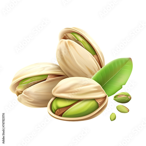 Pistachios nuts isolated on white 