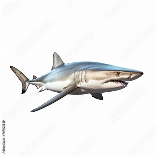 Photo of shark isolated on white background