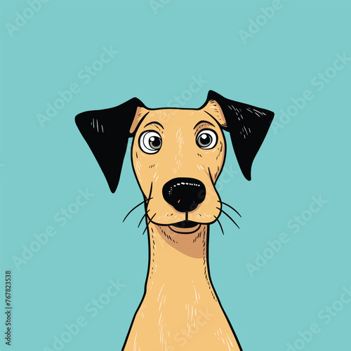 A cartoon dog with big eyes and floppy ears