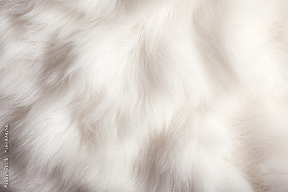 White sheepskin with soft fur. Natural fur for designers Processing concept Production of products White sheepskin with soft fur. Natural fur for designers Processing concept Production of products