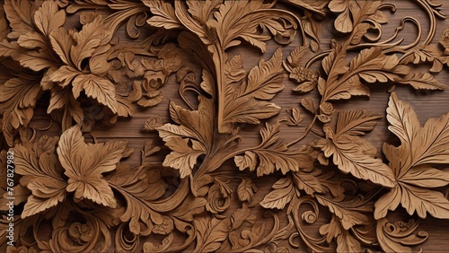wood carving on the wall
