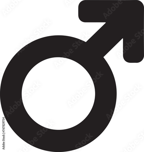Male gender vector icon on a white background. Male symbol illustration design.