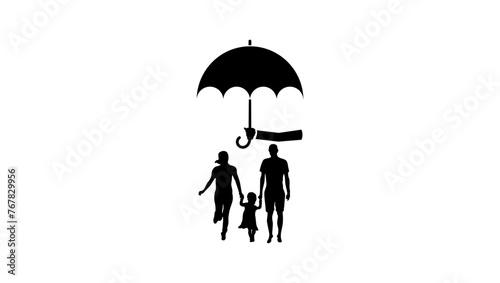 family insurance, black isolated silhouette