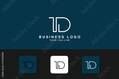 Alphabets Letters TD, DT,   Initials Logo Monogram