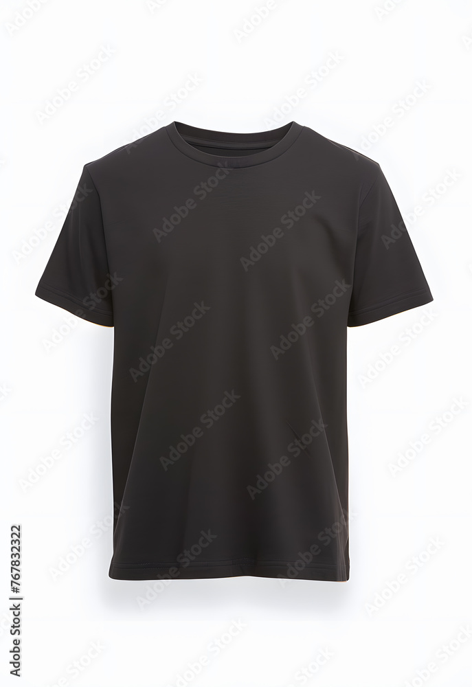 T-shirt in a black color mock up isolated on white background T-shirt in a black color mock up isolated on white background