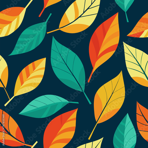 Seamless autumn leaf pattern for fall fabric designs and wallpapers