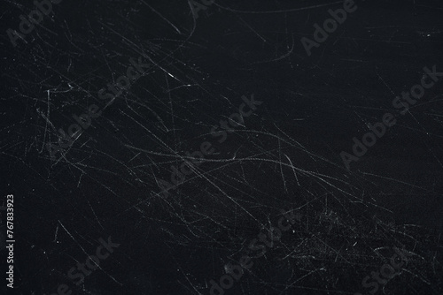 Mock up with an abstract background with white scratches isolated on black background with empty, copy space. Template, mock up, overlay for your design, art, text. © daryakomarova