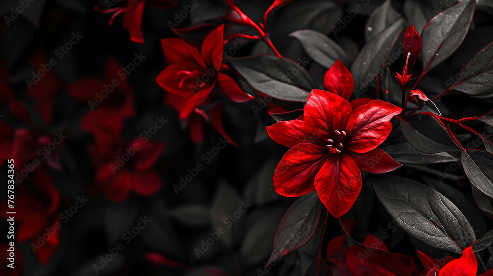 Beautiful flowers in a red-black team.
