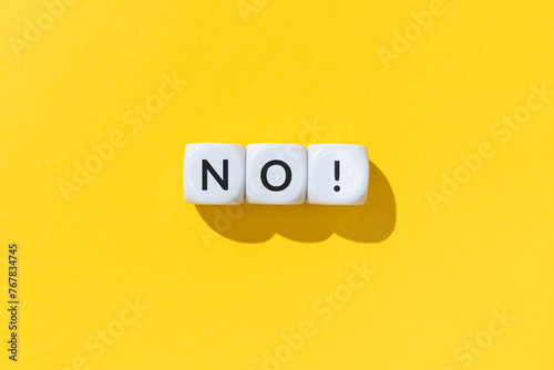 No word on white cube blocks isolated on yellow background