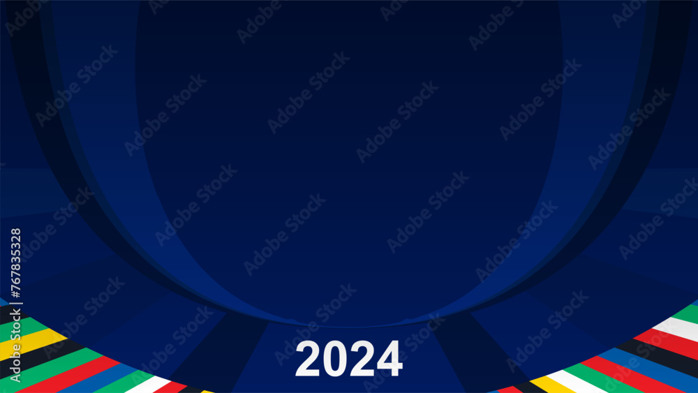 Soccer championship abstract Summer Football 2024 competition Group Stage of the European football tournament in Germany National flags pattern European soccer player game goal teams Final draw euro - obrazy, fototapety, plakaty 