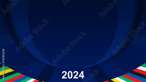 Soccer championship abstract Summer Football 2024 competition Group Stage of the European football tournament in Germany National flags pattern European soccer player game goal teams Final draw euro