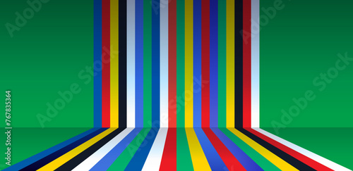 Soccer championship abstract Summer Football 2024 competition Group Stage of the European football tournament in Germany National flags pattern European soccer player game goal teams Final draw euro