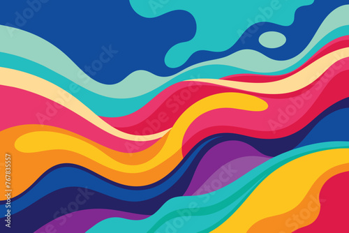 Abstract colorful liquid background with waves. Vector illustration