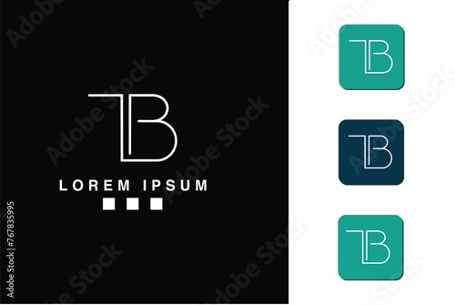 Alphabets Letters TB, BT, Initials Logo Monogram