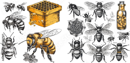 Bee engraving