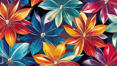 Seamless floral pattern: A Vivid Spring Floral Symphony 