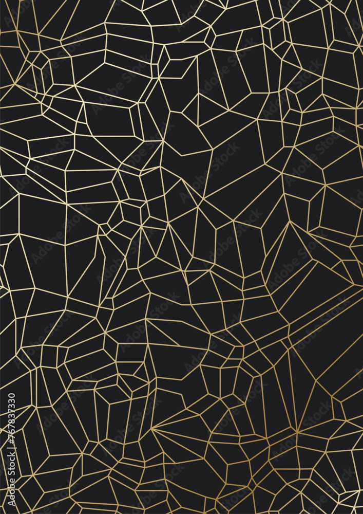 Seamless pattern with abstract geometric grid. Gold lines mesh on black background Seamless pattern with abstract geometric grid. Gold lines mesh on black background