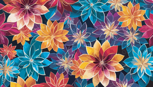 Seamless floral pattern: A Vivid Spring Floral Symphony