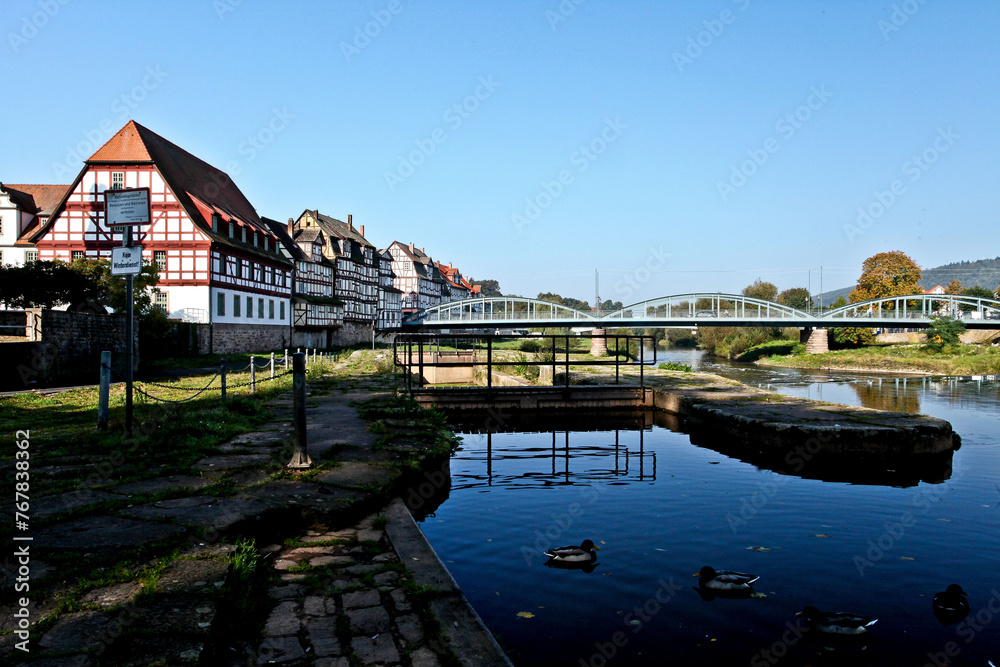 Fototapeta premium River Fulda at Rotenburg