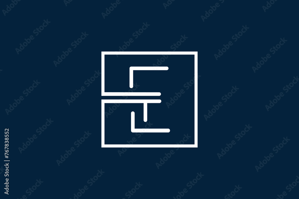 ET, TE,E , T, Abstract Letters Logo Monogram