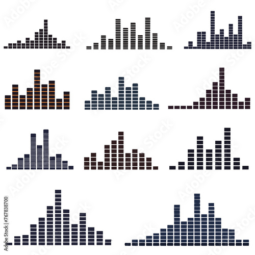 2d black flat vector artwork music equalizer