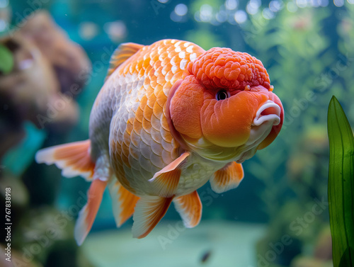 ranchu, ranchu fish, fish, aquarium, goldfish photo