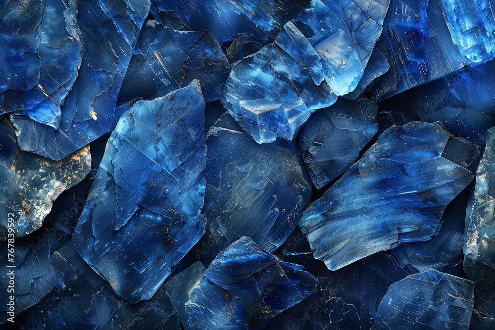 blue gem crystals background, top view - obrazy, fototapety, plakaty 