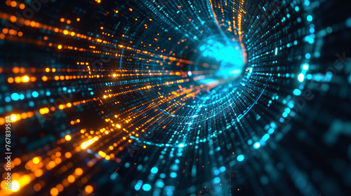 An abstract image showing a network of encrypted VPN tunnels with glowing lines and secure data flow