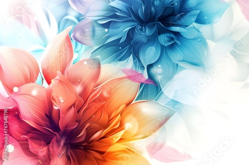 Fluid abstract expressionism  blooming flowers  Aesthetics colorful floral inspirational tenderness illustration