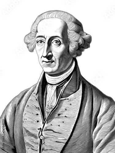 Portrait of Montesquieu transparent background, generative AI