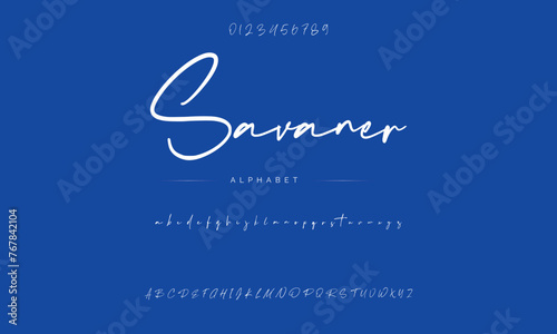 Lettering signature font isolated on background. brus style alphabet. Vector logo letters.