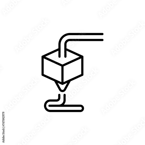3D printer outline icons, accounting minimalist vector illustration ,simple transparent graphic element .Isolated on white background