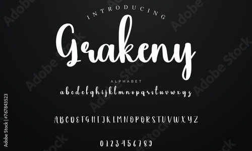 Lettering signature font isolated on background. brus style alphabet. Vector logo letters.