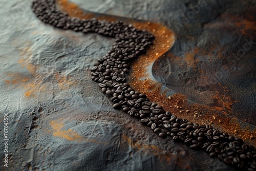 Coffee beans on a rustic wooden surface  highlighting their natural appeal.
