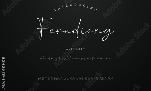 Lettering signature font isolated on background. brus style alphabet. Vector logo letters.