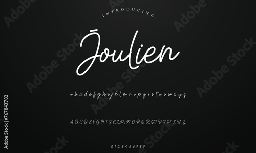 Lettering signature font isolated on background. brus style alphabet. Vector logo letters.