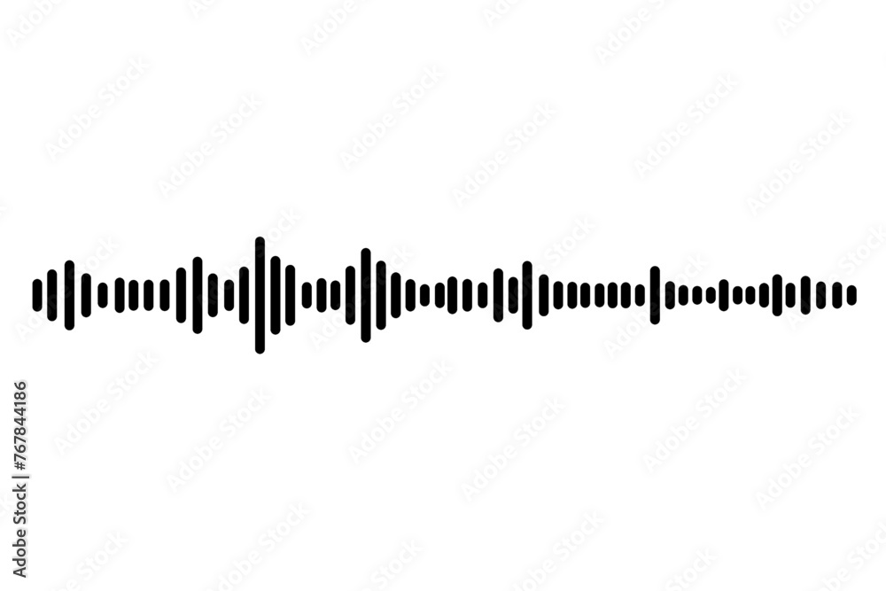 sound waves icon. frequency audio black icon isolated on white and transparent background flat style vector illustration