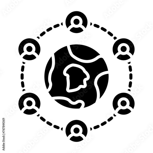   Connected World glyph icon photo