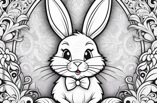 easter bunny, festive banner, simple style sketch
