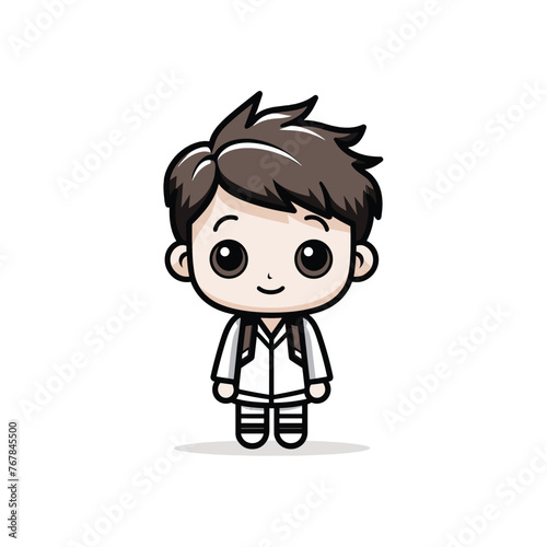 A cheerful cartoon character with spiky hair and big eyes photo