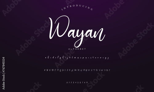 Lettering signature font isolated on background. brus style alphabet. Vector logo letters.